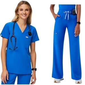Figs Royal Blue Scrub Set